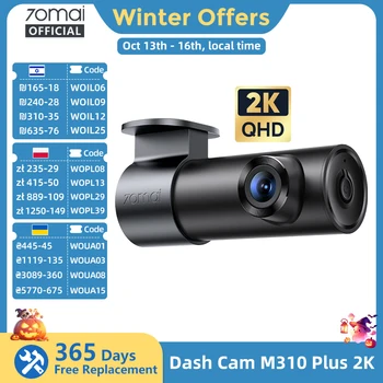 70mai M310 Plus 2K 1440P Dashcam 143 ° FOV f/1.55 Große Blende Intelligente Sprachsteuerung