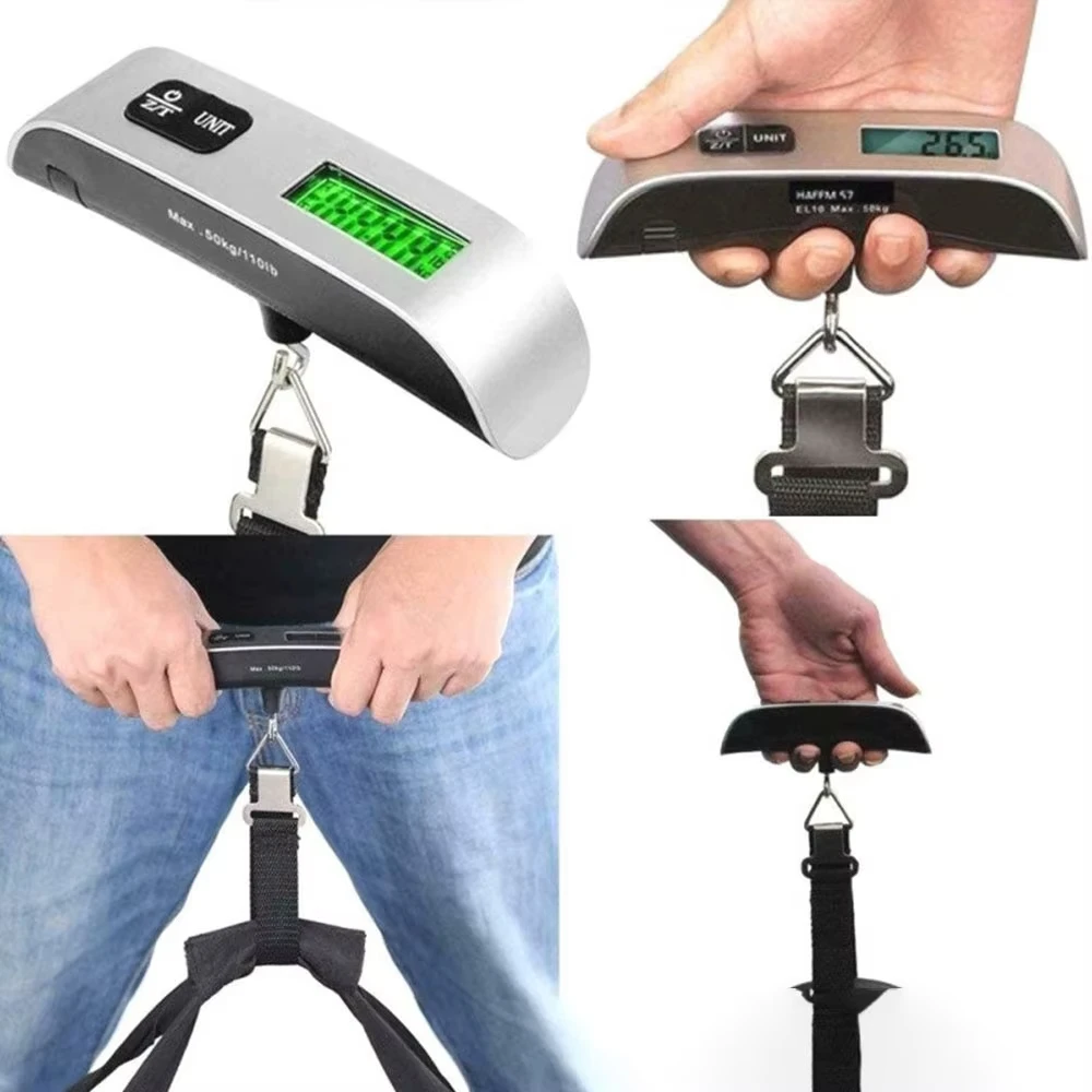 Digitale Handgepäckwaage 50kg Tragbar mit Haken und Gurt – Bild 5
