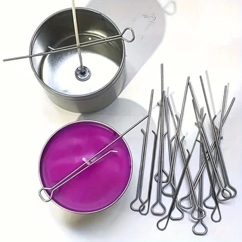 4,3 Zoll Kerzendochthalter Clip Dochtfixierer Edelstahlhalter für die Kerzenherstellung Metalldocht