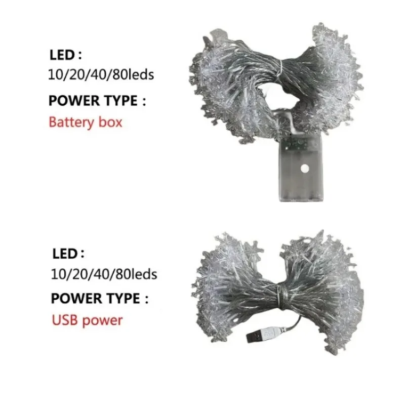 80/40/20/10 LED Weihnachtsfee Lichterkette USB Batteriekasten – Bild 4
