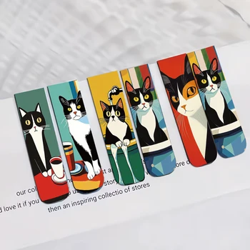 Einfache Und Spaß Katze Magnetische Lesezeichen Lesen Artikel Seite Halter Schreibwaren Büro Liefert (5 Stück)
