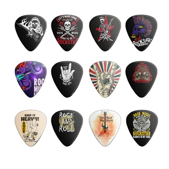 Cartoon Paare Akustische Gitarre Picks Musical Instrument Zubehör 0,46mm 0,71mm 1,0mm Gitarre (12 Stück)