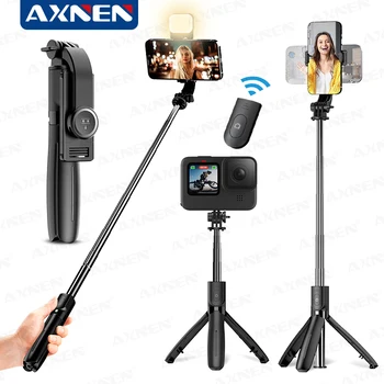Selfie Stick Stativ für Handy, mobiler Ständer Einbeinstativ mit kabelloser Fernbedienung für iPhone Samsung