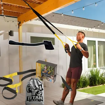 Hängender Trainingsgürtel mit Bungee-Aufbewahrungstasche für Klimmzüge, Pilates, Krafttraining