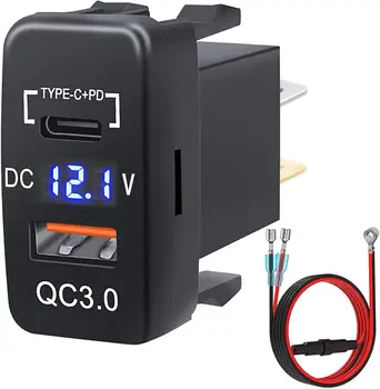 USB-Autoladegerät-Buchse, Schnellladung 3.0 und PD, USB-C-Port, Steckdosenadapter für 12 V/24 V