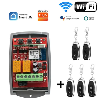 Intelligenter WLAN-Türschalter Universeller Garagenempfänger 2-Kanal Fernbedienung Toröffner-Controller 433MHz
