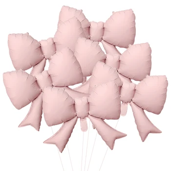 Baby Rosa Schleife Ballon Fliege Rosa Ballon Mini Bogen Ballon Hochzeit Braut Dusche Mädchen (6 Stück)