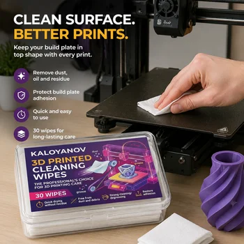Fusselfreie 3D-Druck-Bettreinigungstücher, Entfetter für PEI-Glas-Federstahlplatten (30 Stück)