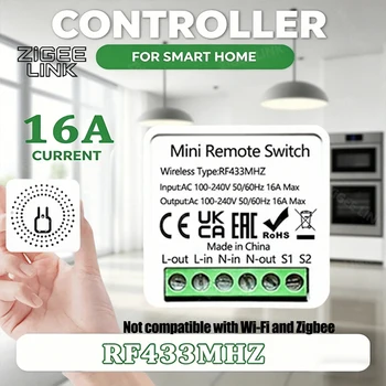 16A Smart-Lichtschalter RF 433 MHz Fernbedienungsrelais DIY Hausautomation Drahtloses Modul 2-Wege-Steuerung