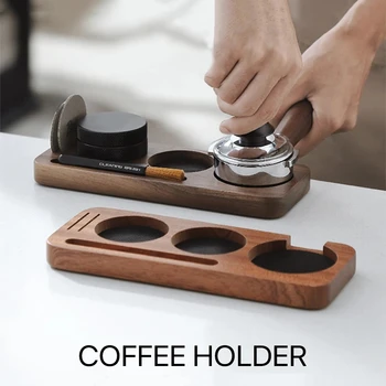 Kaffee-Tamper-Matte, Station, Ständer, Siebträgerhalter, Stützgestell, Walnussholz, für 51 mm, 54 mm, 58 mm