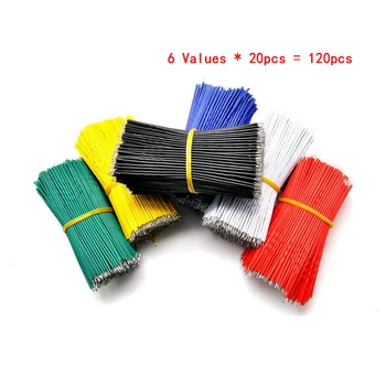 24AWG Zinn-Überzogene Breadboard PCB Solder Kabel 24AWG 8cm Fly Jumper Draht Zinn Leiter Drähte (120 Stück)