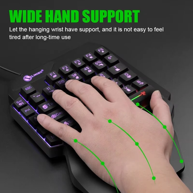 35 Tasten, einhändig, einhändig, Mini-Gaming-Tastatur, USB – Bild 3