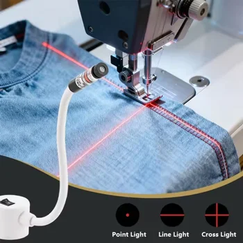 Näh-Visionsleuchte zur Positionierung, Quilting-Laserlicht mit USB-Magnetfuß, Linien-/Kreuzschnitt-Zubehör