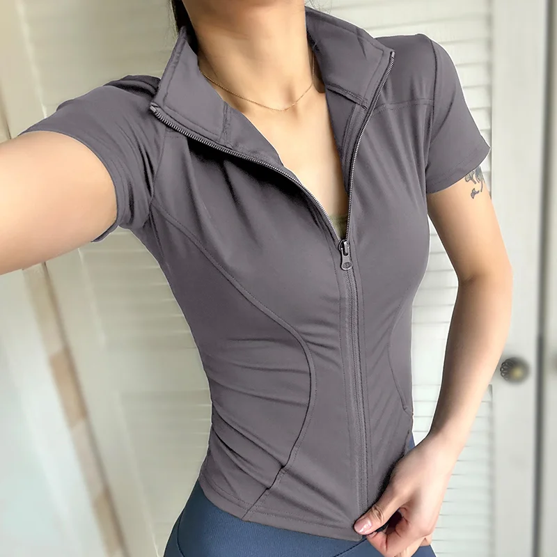 Sommer Hohe Qualität Taille Abnehmen Training Tops frauen – Bild 5