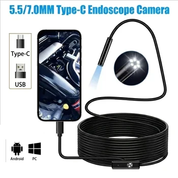 5,5/7,0MM TYPE-C Endoskop-Kamera 6 LEDs Einstellbare USB OTG Android Flexible Inspektions-Boreskop-Kameras