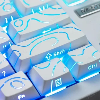 Contour 4.0 seitlich gravierte Tastenkappe PBT durchscheinend 97-Tasten-Gaming-mechanische
