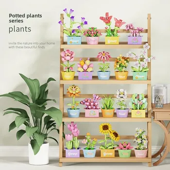 Bouquet Blume Mini Diy Baustein Spielzeug für Kinder Ziegel Blöcke für Erwachsene Konstruktor Micro Ziegel Bau