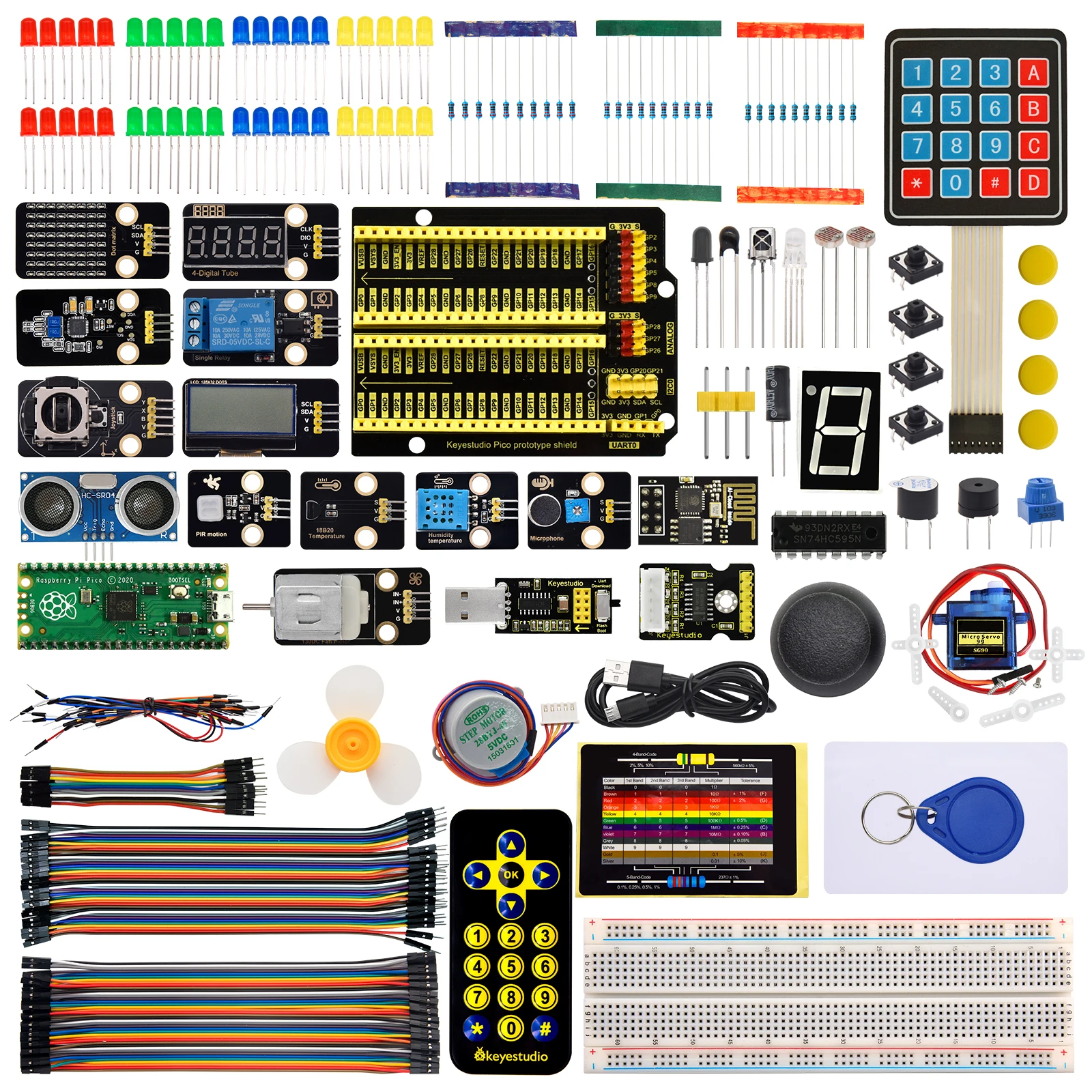 Keyestudio Raspberry Pi Pico Ultimate Sensor-Starter-Kit