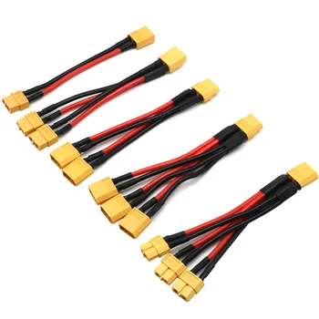 XT60 Paralleler Batterieanschluss Stecker/Buchse Kabel Dual Extension Y Splitter/ 3-Wege 14AWG Silikondraht