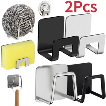 Metall Selbstklebende Haken Waschbecken Schwamm Lagerung Halter Küche Halter Edelstahl Waschbecken Deckel
