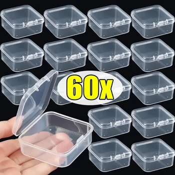 Mini Lagerung Box Transparent Kunststoff Schmuck Lagerung Box Container Tragbare Ohrring Ring Ohrstöpsel