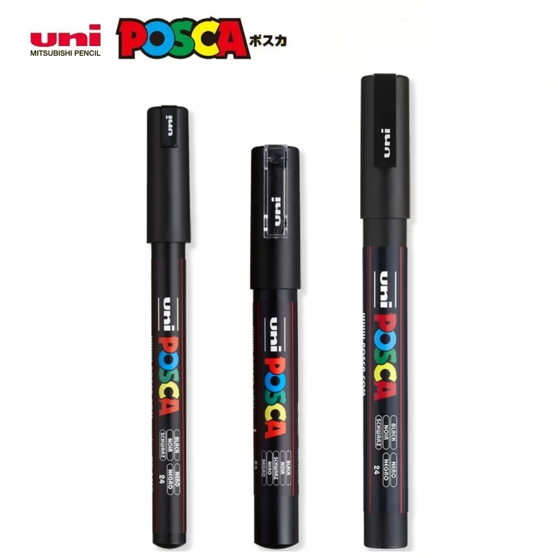 UNI POSCA Marker Pen, Weiß Schwarz Acryl Plumones Rotuladores – Bild 2