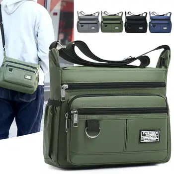 Herren-Umhängetasche, einzelne Umhängetaschen, große Kapazität, mehrere Taschen, Aufbewahrungstasche, modische