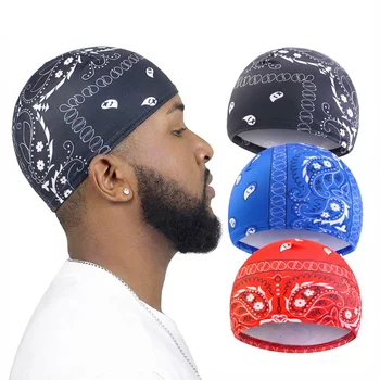 Paisley Welle Kappen Dicke Seidige Atmungsaktive Kuppel Elastische Mesh Perücke Kappe Männer Outdoor (3 Stück)