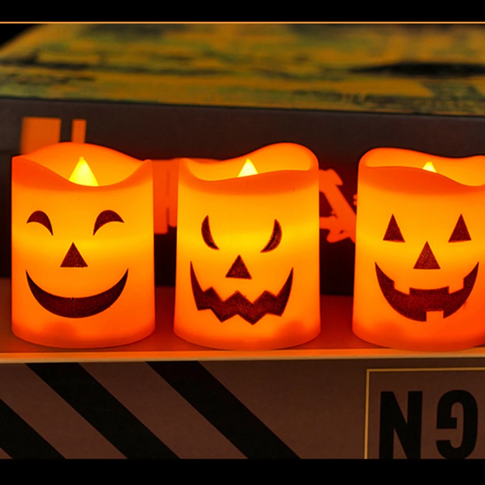 Kürbis Laterne Kerze Licht Halloween Schädel Geist Gesicht – Bild 3