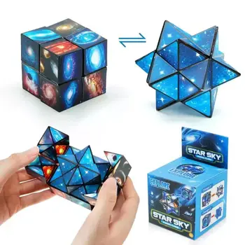 Multifunktionales 1-in-1 2-in-1 3D Sternenhimmel-Zauberwürfel-Puzzle-Spielzeug Stressabbau-Lernspielzeug