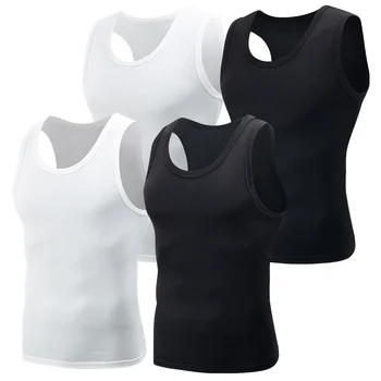 Herren ärmellose atmungsaktive Mode Outdoor Fitness bequeme Schulterweste Herrenweste T-Shirt klassische Farbe