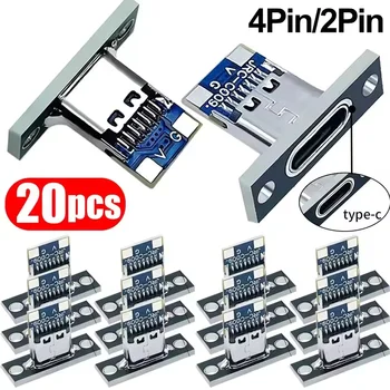 USB 3.1 Typ C-Buchse mit Schraubbefestigungsplatte Typ C USB-Buchse 3.1 Typ-C 4Pin 2Pin Buchse Jack