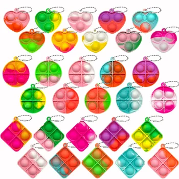 Pop Fidget Toys Mini Pop Schlüsselanhänger Kleinkindspielzeug Fidgets Pack Sensorisches Spielzeug (30 Stück)