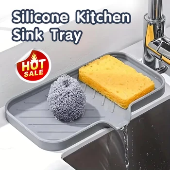Silikon Wasserhahn Matte Küche Waschbecken Tablett Seife Spender Schwamm Ablauf Pad Waschbecken SplashDrying