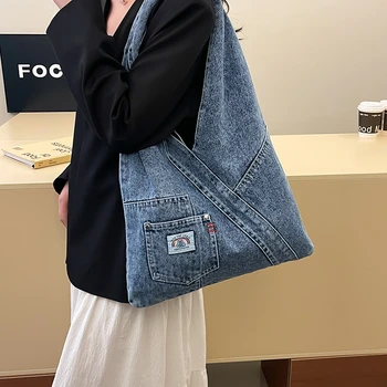 Damen-Shopper-Tasche mit großer Kapazität, schlichte, einfarbige Damen-Umhängetasche, lässige