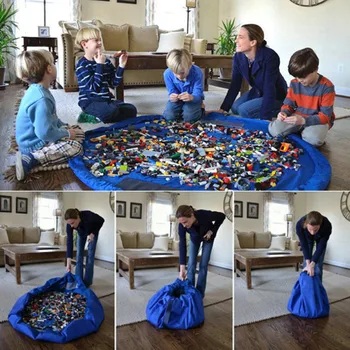 Multifunktions Tragbare Kinder Spielzeug Lagerung Taschen Blöcke Spielzeug Spielen Matte Bausteine Spielzeug