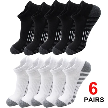 6/24 Paar knöchelförmige sportliche Laufsocken, gepolsterte, atmungsaktive, niedrig geschnittene