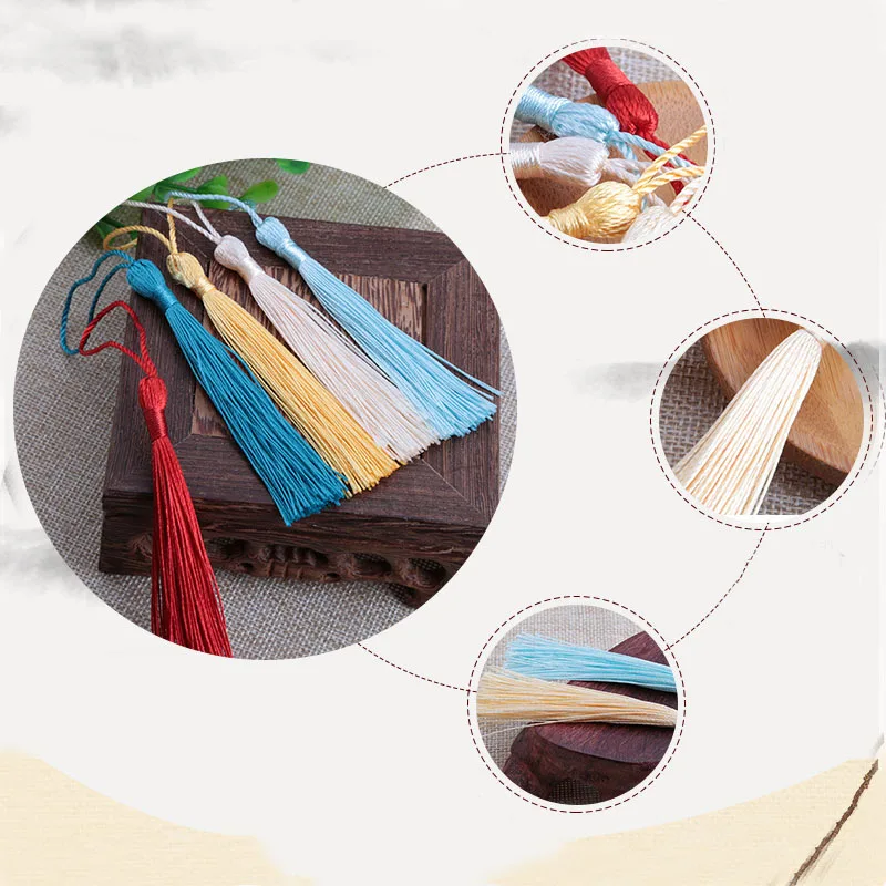 100 teile/paket Polyester Seide Quaste Fringe 13 cm Baumwolle – Bild 6