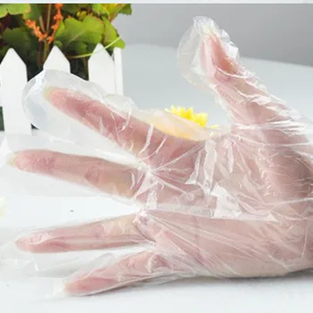 Einweg handschuhe aus Kunststoff transparente Handschuhe für den Umgang mit Lebensmitteln (100 Stück)