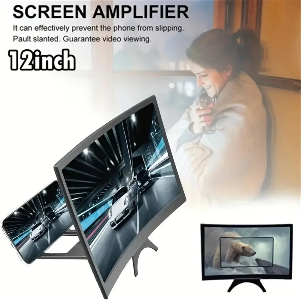 12-Zoll gebogene 3D HD Telefon Bildschirmlupe Film Video – Bild 4