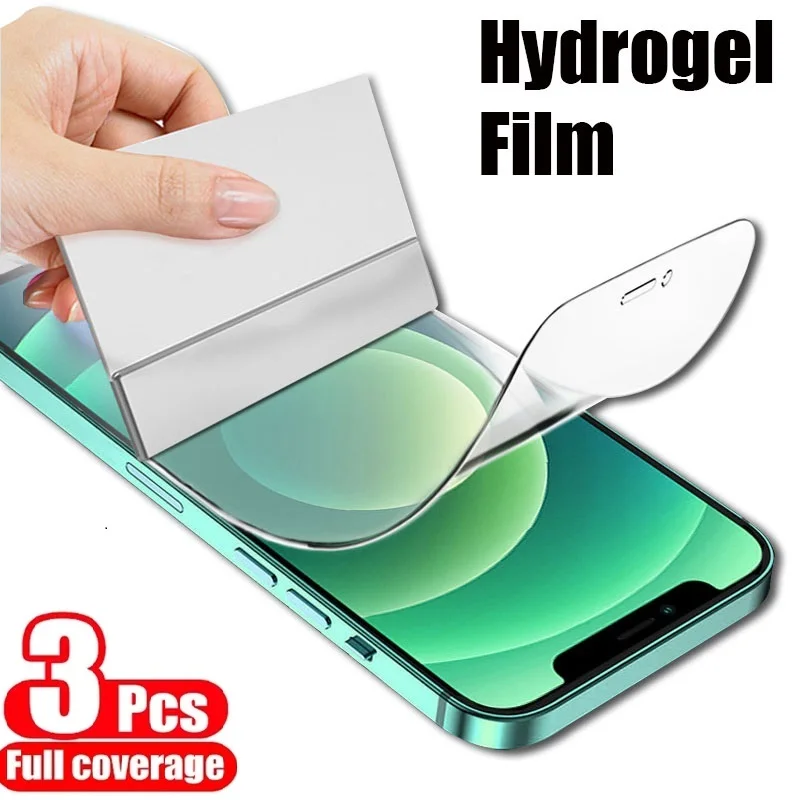 3Pcs Weiche Hydrogel Film Für iPhone 16 15 14 13 12 11 Pro