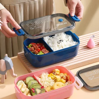 Lunchbox, Aufbewahrungsbox, Mikrowellenbeständige Hitzebeständige Plastik-Lebensmittel