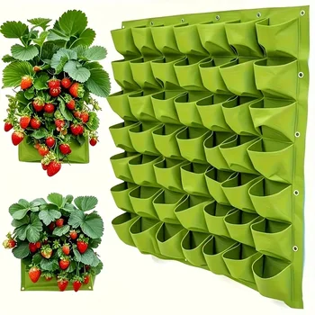 Vertikaler Gartenpflanzer mit 18 Fächern, wandmontierte Tasche für Balkon/Terrasse. Wachsen Sie Kräuter