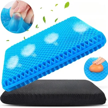 Gel-Sitzkissen, doppeltes dickes Ei, Gel, Sommerkissen zur Druckentlastung, atmungsaktives Stuhlpolster