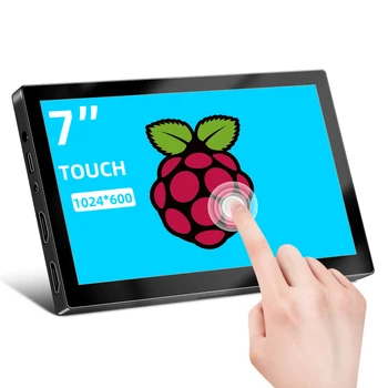 7" Touch Tragbarer Monitor 1024X600 HDMI 5-Punkt Kapazitiver Touchscreen LCD-Display für Raspberry Windows