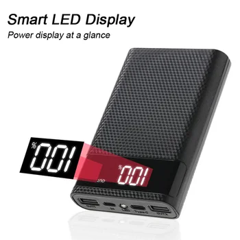 4x18650 DIY Power Bank Box 15000mAh Superschnelle Ladebox mit Digitalanzeige für Samsung für iPhone