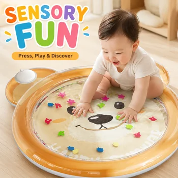 Tummy-Time Wassermatte, Aufblasbare Sensorische Spielmatte, Wassergefüllte Krabbelmatte