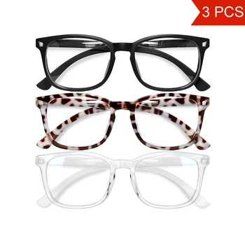 Blaulicht-blockierende Brille, Computer-Lese-/Gaming-/TV-/Telefonbrille für formelle Business-Frauen (3 Stück)
