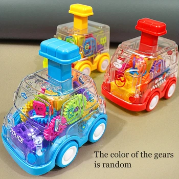 Babyspielzeug Cartoon Press Gear Auto Spielzeug Trägheit Pull-Back Transparentes Auto Trägheit Rebound Auto