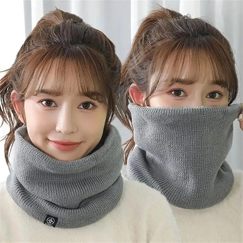 Mode Frauen Gestrickte Schal Solide Kaschmir Wie Winter Snood – Bild 4